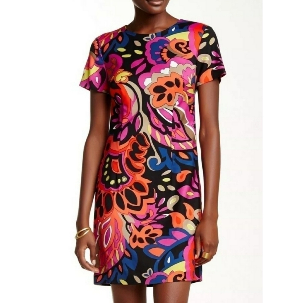 New Trina Turk Shift Dress Womens 4 Floral Print
